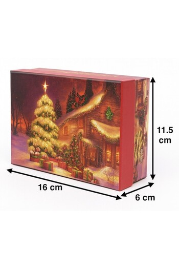 OEM Christmas Gift Box, Rectangular, Detachable Lid, Winter Scene Design, Reusable, Ideal for Kids and A