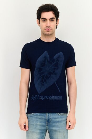 Levi's Men Crew Neck Short Sleeve Graphic Print T-Shirt, Navy Blue