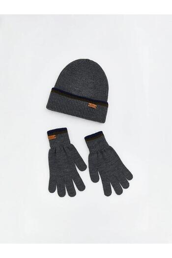LC Waikiki New Year Themed Men's Beanie and Gloves Set (W5)