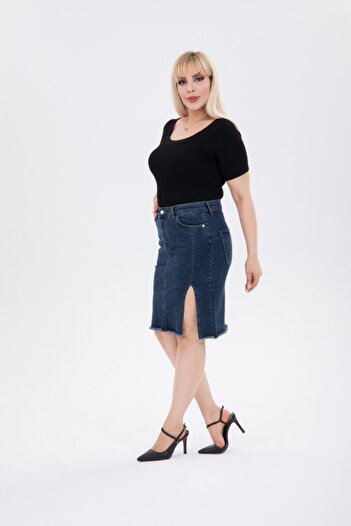 Stilys jeans Gamze Moda Plus Size Denim Skirt