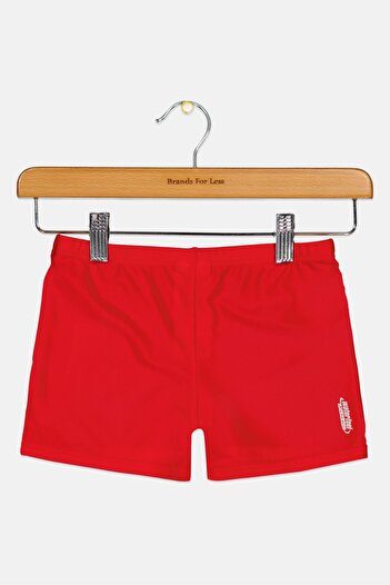 ARENA Kids Boys Brand Logo Drawstring Swim Shorts, Red