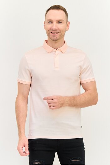 Levi's Levis x Redloop Men Regular Fit Brand Logo Short Sleeve Polo Shirt, Light Pink