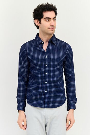 Levi's Men Regular Fit Grid Line Pattern Long Sleeve Casual Shirts, Multicolor
