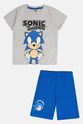 Sonic Kids Boy 2 Pcs Crew Neck Graphic Print T-Shirt And Shorts Set, Multicolor