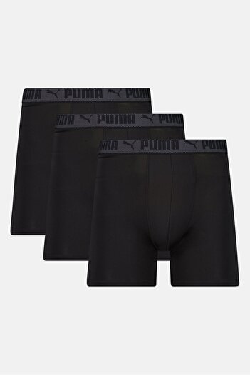 Puma Men 3Pcs Brand Logo Boxer Briefs, Black