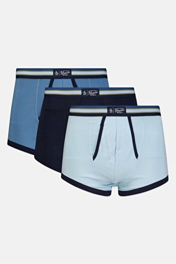 Original Penguin Men 3 Pieces Brand Logo Trunks, Multicolor
