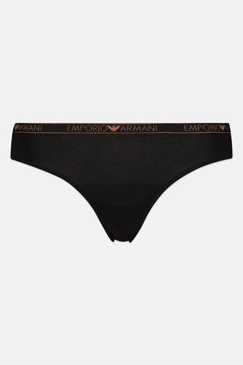 Emporio Armani Women Brand Logo Pull On Panty, Black