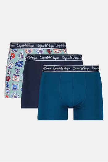 Original Penguin Men 3 Packs Brand Logo Boxer Briefs, Multicolor