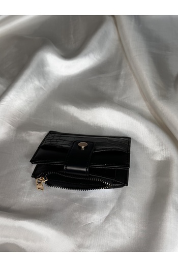 MODA Faux Leather Medium Snap Wallet with Card Holder, Paper and Coin Compartment Detail