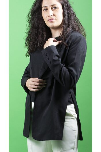 YAS Black Buttoned Blazer for Women, Y.A.S.