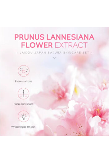 LAIKOU Cosmetic set 4 pieces for facial care with Japanese Cherry Blossom Extract (Sakura) and Ginseng, Hya