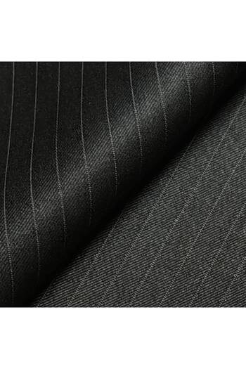 ASSAFWA Royal Black Fabric with Beige Stripes - S4