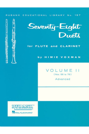 Rubank Publications 78 Duets for Flute and Clarinet: Volume 2 - Advanced (Nos. 56-78)