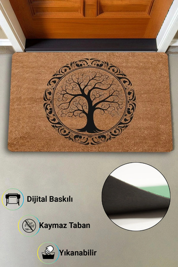 Valerine Life Round Tree Painting Welcome Welcome Door Mat 45x70cm