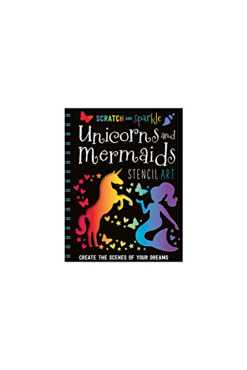 Make Believe Ideas Inc Scratch and Sparkle Mermaids/Unicorns Stencil Art