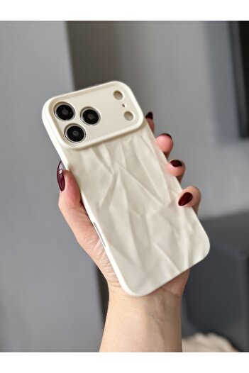 MİRAZ TASARIM iPhone 17 Pro Max Ecru 3D Crystal Cut Ecru Case