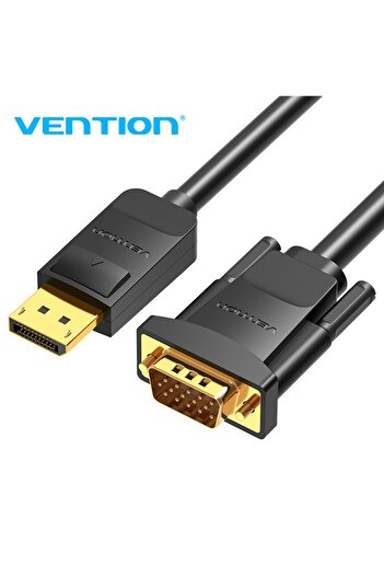 Vention Cablu DisplayPort - VGA 2m 1080P 60Hz 30AWG aurit negru HBLBH