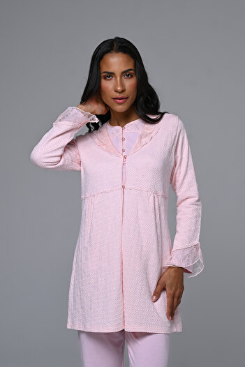 Marilyn Club Pink Women's Pajama Set with Robe, 3-Piece Set