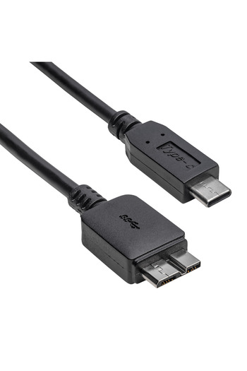 Akyga USB3.0 cable USB B micro male plug - USB type C male plug nickel-plated 1m black AK-USB-44