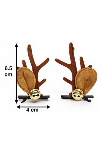 OEM Set 2 clips with reindeer horns and ears, Christmas design, Ideal for kids, parties, and celebration