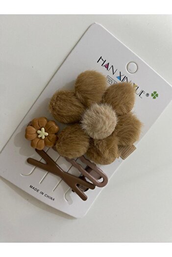 RSTM Boutique Triple Plush Flower Hairpin Buckle