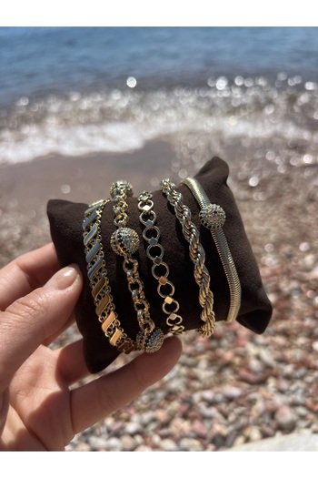 ToffyStore Vip Halka Detailli Zi̇nci̇r Bi̇lekli̇k