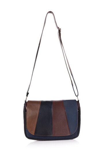 fubileather Genuine Leather Multi-Pocket Dark Ala Daily Messenger Bag