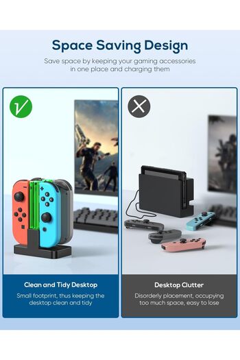 mazn FYOUNG Charging Dock for Nintendo Switch OLED Joy-Con - USB Type-C Dock - Black
