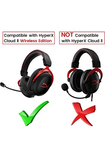 mazn ميكروفون بديل لسماعة الألعاب اللاسلكية Kingston HyperX Cloud II من Weishan مع كتم صوت LED