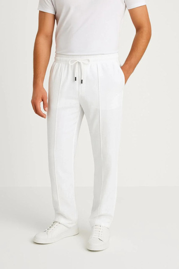 Silerra Men's Linen Pants – Pockets, Elastic Waistband and Drawstring, Breathable Comfortable Fit, Summer and Spring Season