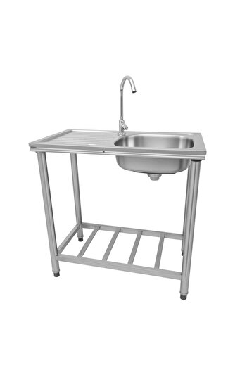 sharpdo Stainless Steel Single Sink with Side Platform
