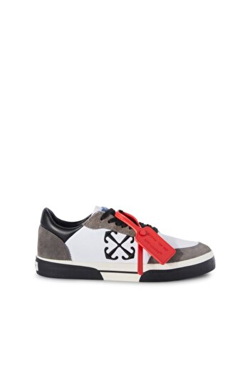 OFF WHITE OFF-WHITE VULCANIZED LOW – SNEAKERS MEN LEATHER WHITE/BLACK/GRAY WITH RED DETAIL