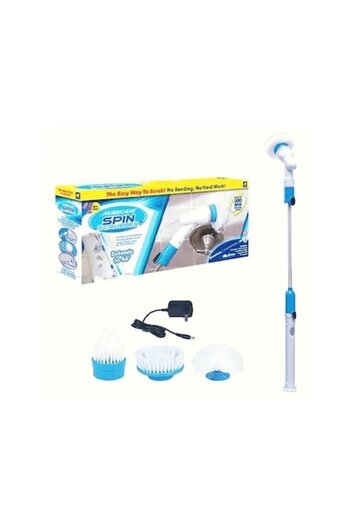 HURICANE Electric Rotating Brush HURICANE, 300 RPM, with 3 Heads, Telescopic Handle for Quick Cleaning