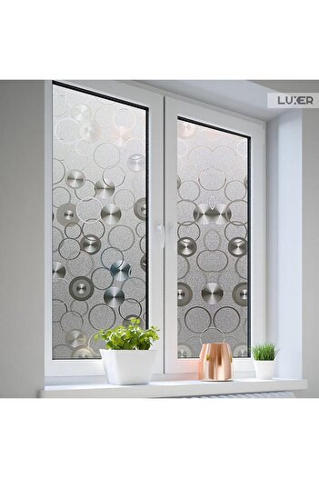 LUXER Decorative Privacy Window Film, UV Protection, Model - Disc Pattern, Dimensions 200x60 cm