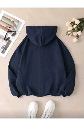 FAVORİST Zippered Thick Winter Hooded Unisex Sweatshirt