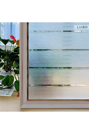 LUXER Decorative Privacy Window Film, UV Protection, Pattern - Strips Pattern, Dimensions 200x60 cm