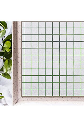 LUXER Decorative Privacy Window Film, UV Protection, Model - Square Pattern, Dimensions 200x60 cm