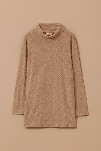 SEÇİL Women's Patterned Long Knitted Sweater - Ecru