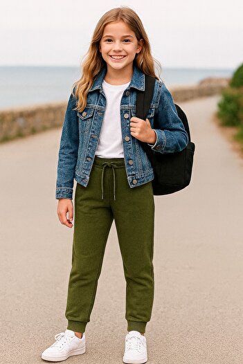 Cloise Haki Comfort Plus |   Thick Winter Sweatpants with Pockets for Girls - Boys - Unisex