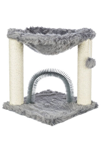 Trixie Playset, Base, With Massage/Fur Care Spring, 41x41 cm/ h: 50 cm, Grey, 44548