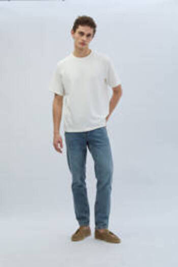 Ramsey Ecru Crew Neck Plain Sweatshirt