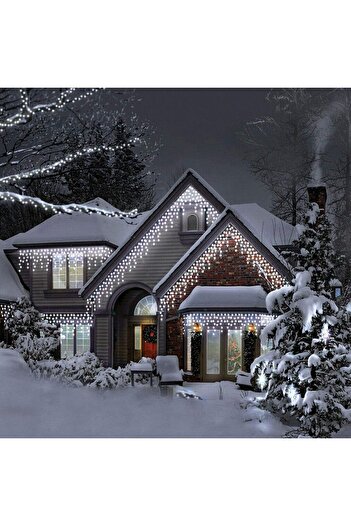 SERSIMO Curtain light garland 300 LEDs, 12m, for indoor/outdoor use, white lighting