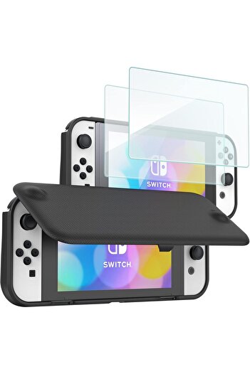 PROCASE Foldable Protective Case with Magnetic Detachable Front Cover for Nintendo Switch OLED 2021 with 2 T