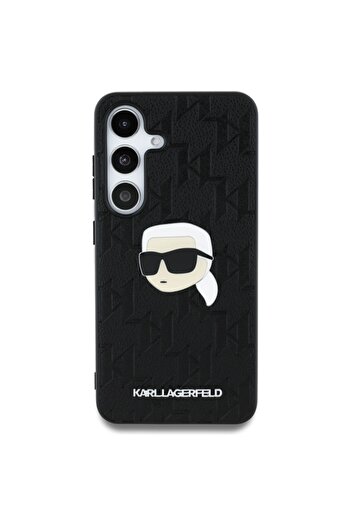 Karl Lagerfeld Case for Samsung Galaxy S25, Hardcase Leather Monogram - Black Karl