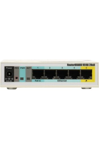 MIKROTIK RB951Ui-2HnD 5-Port Wireless AP Router, 1000mW
