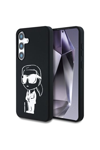 Karl Lagerfeld Case for Samsung Galaxy S25, Silicone MagSafe - Black