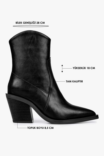 Shoeberry Γυναικείες μπότες καουμπόη Bellini Black Skin