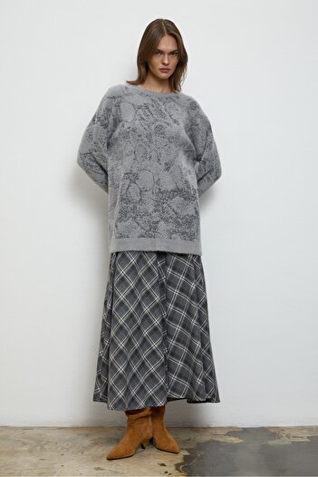 QANU Angora Knitwear Sweater Gray
