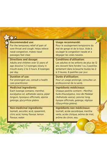 Herbion Naturals Dragees for Pack of 25 Dragees with Honey-Lemon Flavors