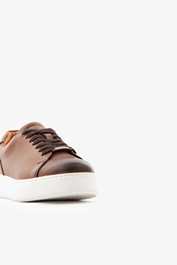 SAYL Taba Hakiki Deri Bağcıklı Erkek Günlük Sneaker Ayakkabı